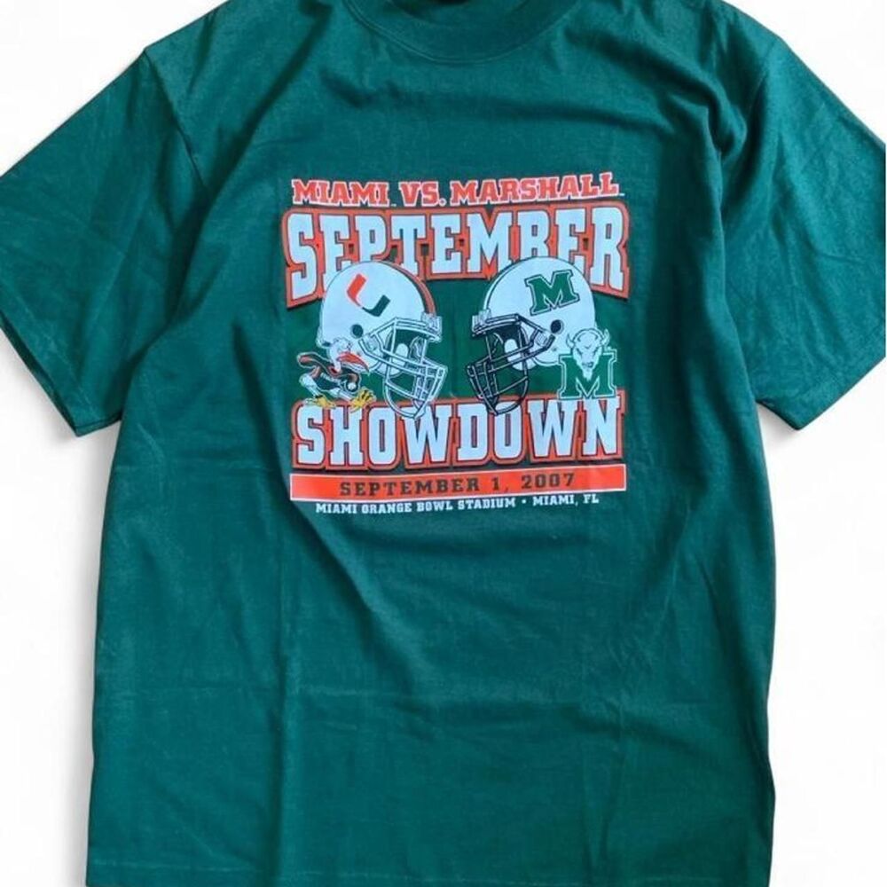 2007 Miami vs Marshall Orange Bowl Graphic Tee L